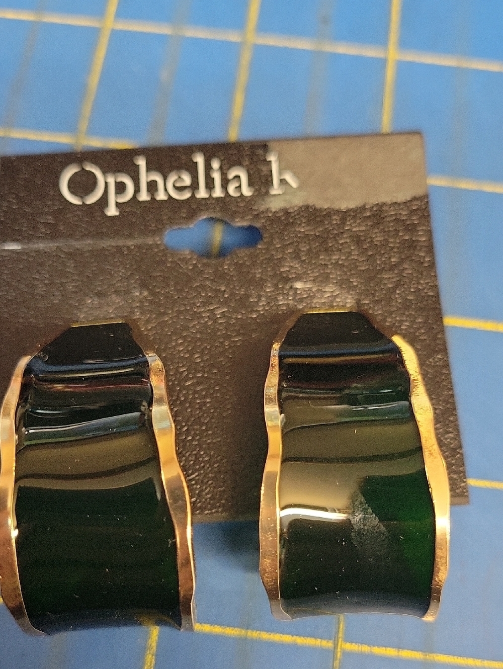 Ophelia Roe Black Gold 1.5" Earrings NWT